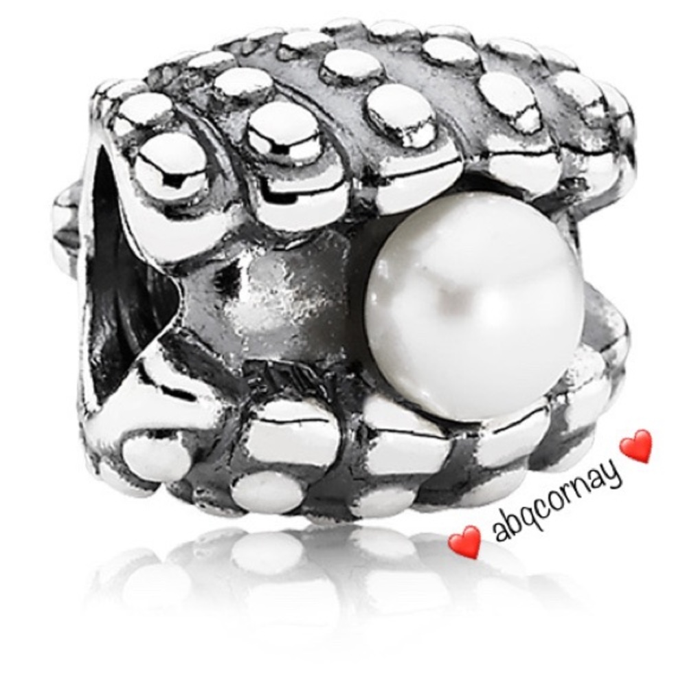 EUC Pandora 791134P Sterling Silver One of a Kind Nautical Shell Bead w/ Pearl